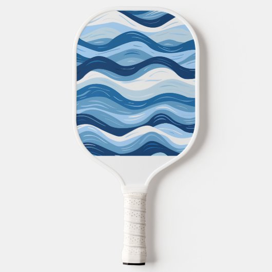 Aangepaste Abstracte Blue Ocean Waves Design Artis Pickleball Paddle (Achterkant)