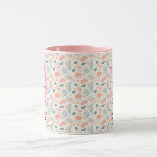 Aangepaste Abstracte Boho Chic Monogram Mok - T (Midden)