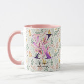 Aangepaste Abstracte Boho Chic Monogram Mok - X (Links)