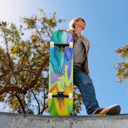 Aangepaste Abstracte Brandende Golven Persoonlijk Skateboard (Buiten 1)