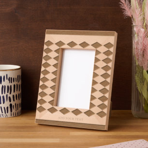 Aangepaste Abstracte Diamond gegraveerd houten Lij