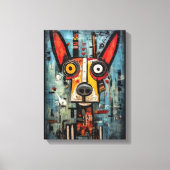 Aangepaste Abstracte Dog Portrait Canvas Muurkunst (Voorkant)