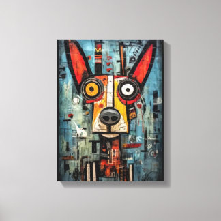 Aangepaste Abstracte Dog Portrait Canvas Muurkunst Afdruk