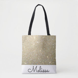 Aangepaste Abstracte Faux Gold Glitter Tote Bag
