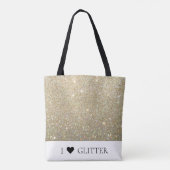 Aangepaste Abstracte Faux Gold Glitter Tote Bag (Achterkant)