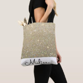 Aangepaste Abstracte Faux Gold Glitter Tote Bag (Dichtbij)