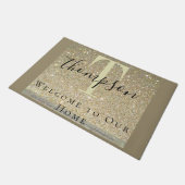 Aangepaste Abstracte Faux Gold met witte specifica Deurmat (Schuin)