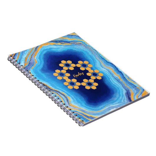 Aangepaste abstracte geometrische kleurrijke foto  notitieboek (Rechterzijde)