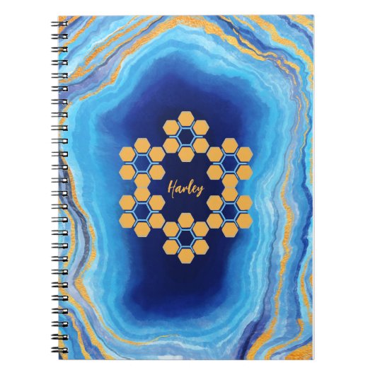 Aangepaste abstracte geometrische kleurrijke foto  notitieboek (Voorkant)