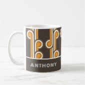 Aangepaste Abstracte golfkrommen Industriële fusie Koffiemok (Links)