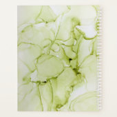 Aangepaste abstracte groene en gouden oliepalanner planner (Achterkant)