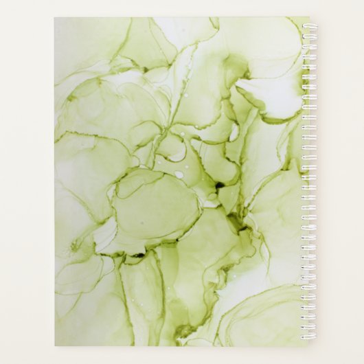 Aangepaste abstracte groene en gouden oliepalanner planner (Achterkant)