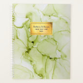 Aangepaste abstracte groene en gouden oliepalanner planner (Voorkant)