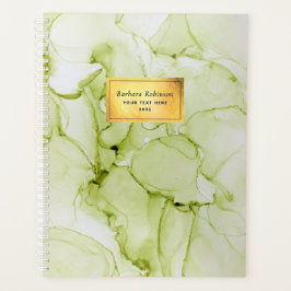 Aangepaste abstracte groene en gouden oliepalanner planner