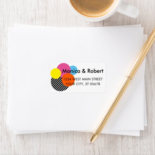 Aangepaste Abstracte IJscoopcirkels stripes Art Etiket (Insitu)