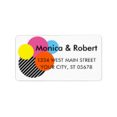 Aangepaste Abstracte IJscoopcirkels stripes Art Etiket (Voorkant)