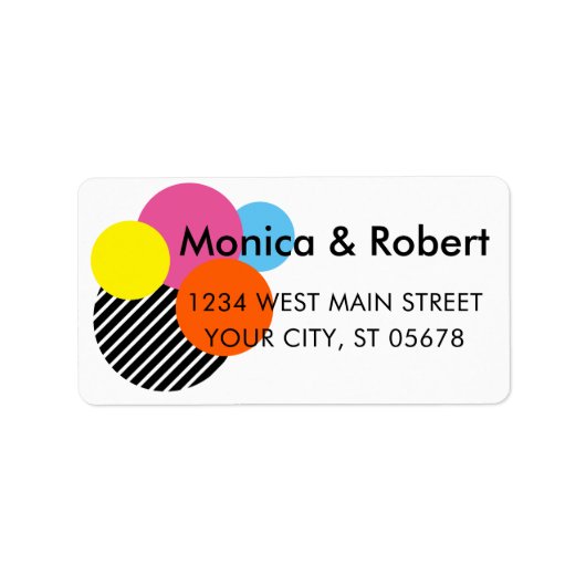 Aangepaste Abstracte IJscoopcirkels stripes Art Etiket (Voorkant)