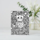 Aangepaste Abstracte kattenkleuring Briefkaart (Staand voorkant)