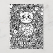 Aangepaste Abstracte kattenkleuring Briefkaart (Voorkant)