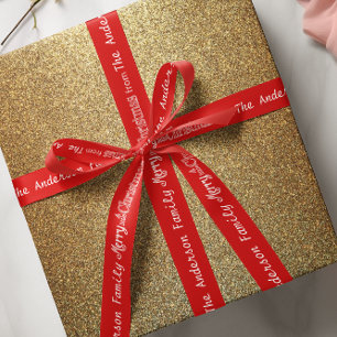 Aangepaste Abstracte kerstbomen Satijnen Lint