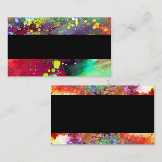 Aangepaste abstracte kleurrijke visitekaartsjabloo visitekaartje (Voorkant / Achterkant)