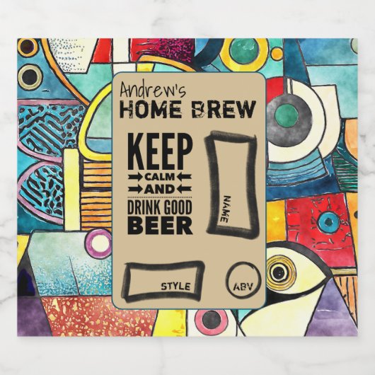 Aangepaste Abstracte kunst Home Bierflesetiketten Bier Etiket (Enkel label)
