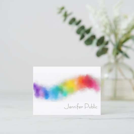 Aangepaste Abstracte kunst regenboog kleuren trend Visitekaartje (Staand voorkant)