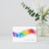 Aangepaste Abstracte kunstregenboogkleuren Moderne Visitekaartje (Staand voorkant)