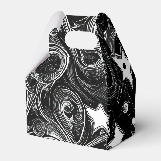 Aangepaste Abstracte maan en sterren Bedankdoosjes (Achterkant)