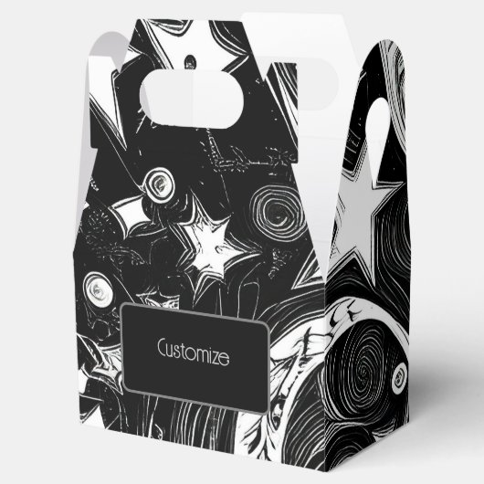 Aangepaste Abstracte maan en sterren Bedankdoosjes (Geopend)