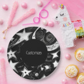 Aangepaste Abstracte maan en sterren Papieren Bordje (Feest)