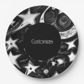 Aangepaste Abstracte maan en sterren Papieren Bordje (Voorkant)