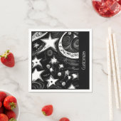 Aangepaste Abstracte maan en sterren Servet (Insitu)