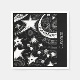 Aangepaste Abstracte maan en sterren Servet
