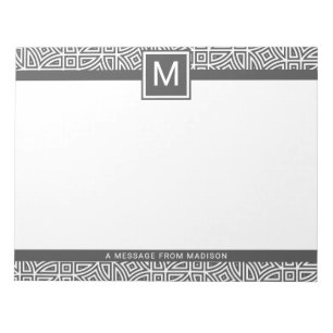 Aangepaste Abstracte monogram Patroonnotitieblokke Notitieblok