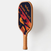 Aangepaste abstracte muzieknaam en tekst pickleball paddle (Links)