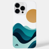 Aangepaste Abstracte oceaan golven zon minimaal bl Case-Mate iPhone Case (Achterkant)