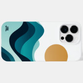 Aangepaste Abstracte oceaan golven zon minimaal bl Case-Mate iPhone Case (Achterkant (horizontaal))