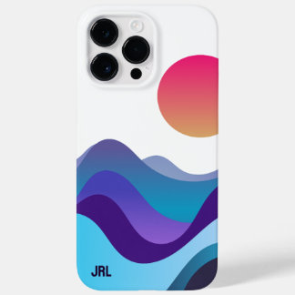 Aangepaste Abstracte oceaan golven zon minimaal ne Case-Mate iPhone 14 Pro Max Hoesje