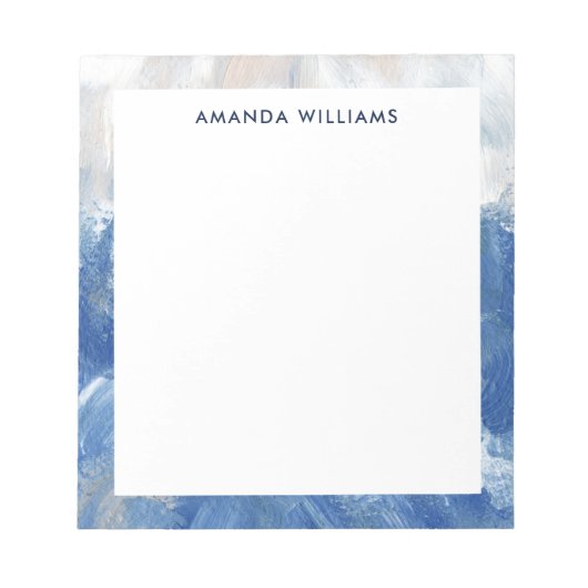 Aangepaste Abstracte oceaanacrylpenseelstreken Notitieblok (Voorkant)