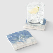 Aangepaste Abstracte oceaanacrylpenseelstreken Stenen Onderzetter (Zijkant)