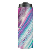 Aangepaste Abstracte Paarse Blauwgroen glitterij Thermosbeker (Voorkant)
