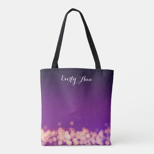 Aangepaste Abstracte Paarse tipografie Tote Bag (Achterkant)