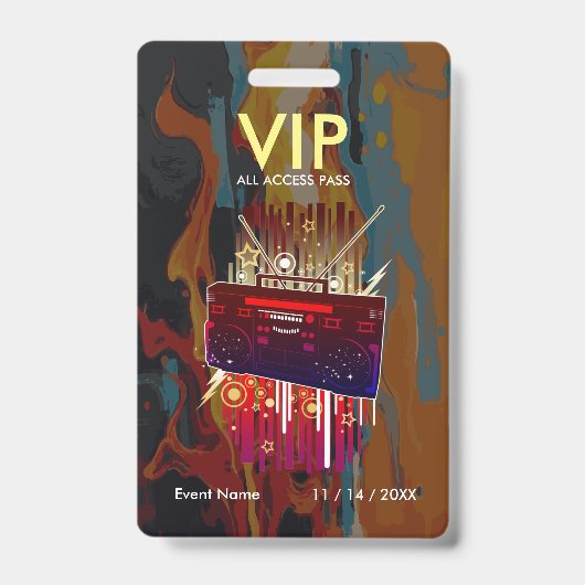Aangepaste Abstracte Paint Pour VIP Pas voor Creat Badge (Voorzijde)