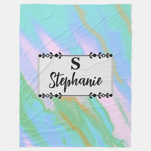 Aangepaste Abstracte Pastelkleur Fluïde Fleece Dek Deken (Voorkant)