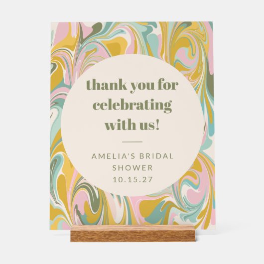 Aangepaste Abstracte Pastels Dank u Vrijgezellenfe Acryl Bord (Voorkant)