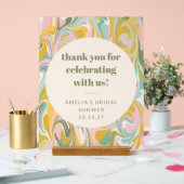 Aangepaste Abstracte Pastels Dank u Vrijgezellenfe Acryl Bord (Huwelijk)