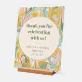 Aangepaste Abstracte Pastels Dank u Vrijgezellenfe Acryl Bord (Hoek)