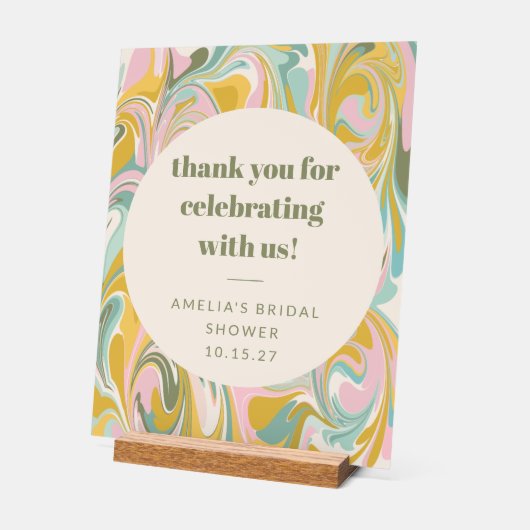 Aangepaste Abstracte Pastels Dank u Vrijgezellenfe Acryl Bord (Hoek)