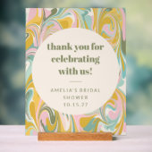 Aangepaste Abstracte Pastels Dank u Vrijgezellenfe Acryl Bord (Neutraal)